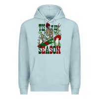 Blue Mist tis the season skeleton snowboard Premium Hoodie - FaDigitalArtStudio