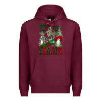 Burgundy tis the season skeleton snowboard Premium Hoodie - FaDigitalArtStudio