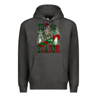 Charcoal Heather tis the season skeleton snowboard Premium Hoodie - FaDigitalArtStudio