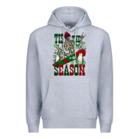 Heather Grey tis the season skeleton snowboard Premium Hoodie - FaDigitalArtStudio