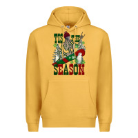 Mustard tis the season skeleton snowboard Premium Hoodie - FaDigitalArtStudio