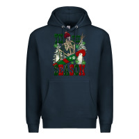 Navy tis the season skeleton snowboard Premium Hoodie - FaDigitalArtStudio