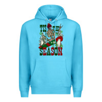 Ocean Blue tis the season skeleton snowboard Premium Hoodie - FaDigitalArtStudio