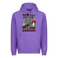 Purple tis the season skeleton snowboard Premium Hoodie - FaDigitalArtStudio