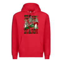 Red tis the season skeleton snowboard Premium Hoodie - FaDigitalArtStudio