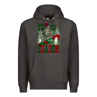 Smoke tis the season skeleton snowboard Premium Hoodie - FaDigitalArtStudio