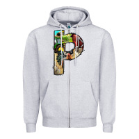 Heather Grey farm life alphabet lowercase letters p Zipper Hoodie - BundleAndBundleShop