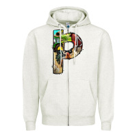Oatmeal Heather farm life alphabet lowercase letters p Zipper Hoodie - BundleAndBundleShop