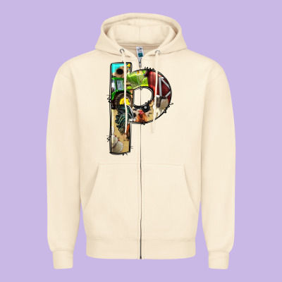 Farm Life Alphabet Lowercase Letters P Zipper Hoodie Designed By Bundleandbundleshop