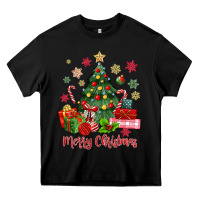 Black merry christmas tree with gift box Heavy Core Tee - MaliasSmallBusiness