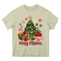 Mossy merry christmas tree with gift box Heavy Core Tee - MaliasSmallBusiness