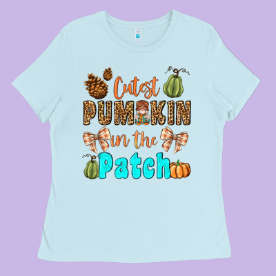 Cutest Pumpkin In The Patch Ladies Tee Designed By Bundleandbundleshop