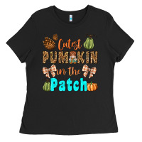 Black cutest pumpkin in the patch Ladies Tee - BundleAndBundleShop