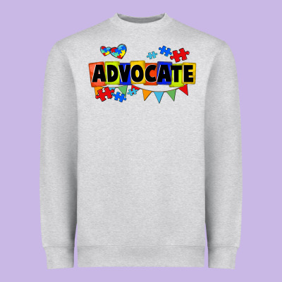 Advocate Autism Heavyweight Sweatshirt Designed By Fadigitalartstudio