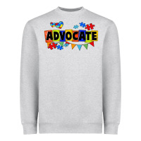 Heather Grey Advocate Autism Heavyweight Sweatshirt - FaDigitalArtStudio