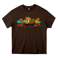 Chocolate Brown hello fall pumpkin sunflower Heavy Core Tee - JahusDesignShop