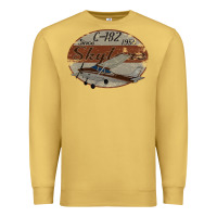 Antique Gold cessna 182 skylane since 1956 retro vintage airplane design Premium Sweatshirt - tuanDangUi