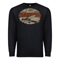 Black cessna 182 skylane since 1956 retro vintage airplane design Premium Sweatshirt - tuanDangUi