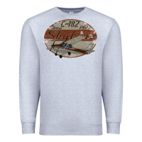 Heather Grey cessna 182 skylane since 1956 retro vintage airplane design Premium Sweatshirt - tuanDangUi