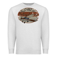 Oatmeal Heather cessna 182 skylane since 1956 retro vintage airplane design Premium Sweatshirt - tuanDangUi