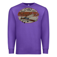 Purple cessna 182 skylane since 1956 retro vintage airplane design Premium Sweatshirt - tuanDangUi