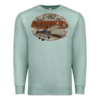 Seafoam cessna 182 skylane since 1956 retro vintage airplane design Premium Sweatshirt - tuanDangUi