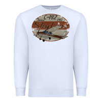 White cessna 182 skylane since 1956 retro vintage airplane design Premium Sweatshirt - tuanDangUi