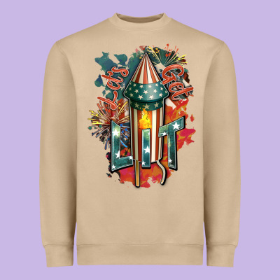 Let's Get Lit Heavyweight Sweatshirt Designed By Fadigitalartstudio