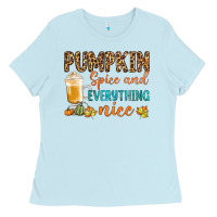 Baby Blue pumpkin spice and everything nice Ladies Tee - BundleAndBundleShop