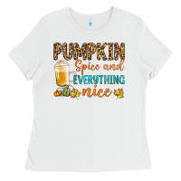 White pumpkin spice and everything nice Ladies Tee - BundleAndBundleShop