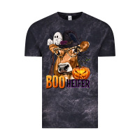 Cloud Black Boo Heifer Cow with Halloween Vintage Tee - texasbilliewilder