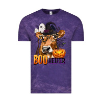 Cloud Purple Boo Heifer Cow with Halloween Vintage Tee - texasbilliewilder