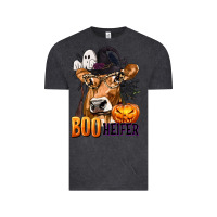 Vintage Black Boo Heifer Cow with Halloween Vintage Tee - texasbilliewilder