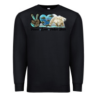 Black peace love polar bear Premium Sweatshirt - LillyAllenDesigns
