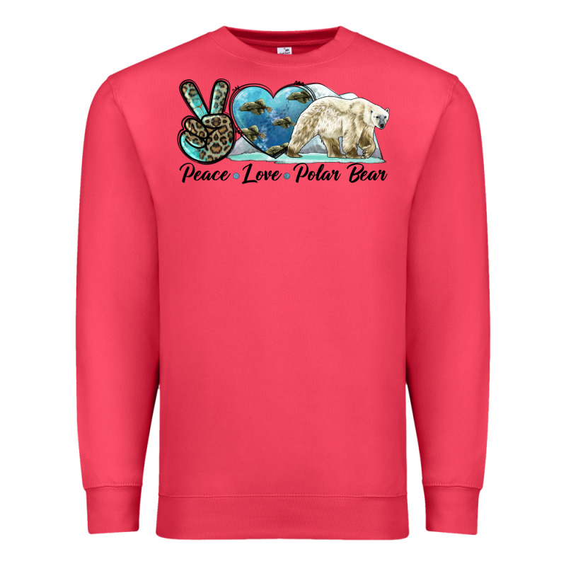 Peace Love Polar Bear Premium Sweatshirt by LillyAllenDesigns | Teevron