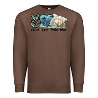 Chestnut peace love polar bear Premium Sweatshirt - LillyAllenDesigns