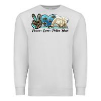 Dove Grey peace love polar bear Premium Sweatshirt - LillyAllenDesigns