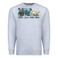 Heather Grey peace love polar bear Premium Sweatshirt - LillyAllenDesigns
