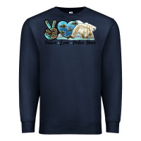 Navy peace love polar bear Premium Sweatshirt - LillyAllenDesigns