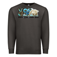 Smoke peace love polar bear Premium Sweatshirt - LillyAllenDesigns