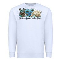 White peace love polar bear Premium Sweatshirt - LillyAllenDesigns