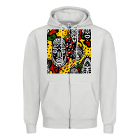 Dove Grey african masks colorful seamless pattern Zipper Hoodie - BundleAndBundleShop