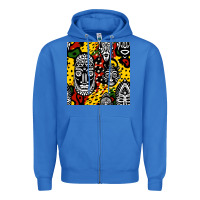 True Royal african masks colorful seamless pattern Zipper Hoodie - BundleAndBundleShop