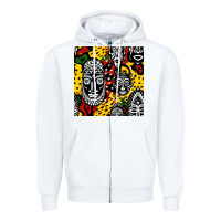 White african masks colorful seamless pattern Zipper Hoodie - BundleAndBundleShop