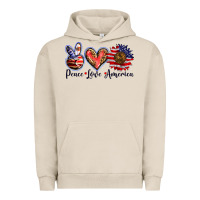 Pigment French Oak peace love america Urban Hoodie - BarkalooDesign