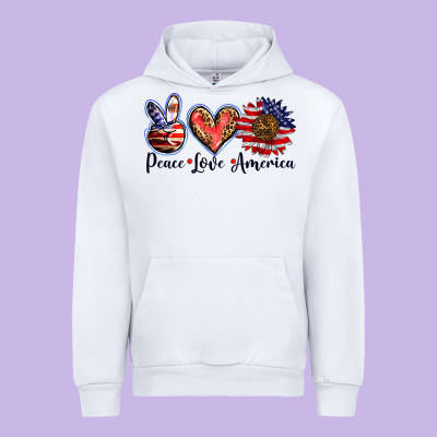 Peace Love America Urban Hoodie Designed By Barkaloodesign