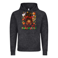 Vintage Black santas favorite pharmacist afro messy bun Vintage Hoodie - texasbilliewilder
