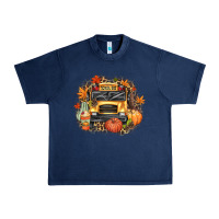 Navy Fall School Bus Urban Heavy Tee - texasbilliewilder