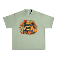 Oil Green Fall School Bus Urban Heavy Tee - texasbilliewilder