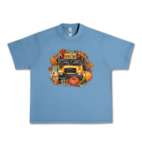 Pebble Blue Fall School Bus Urban Heavy Tee - texasbilliewilder